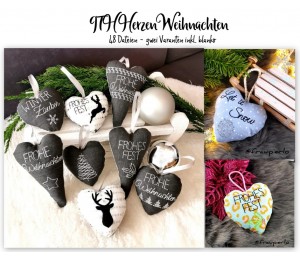 Stickserie ITH - Herzen Weihnachten